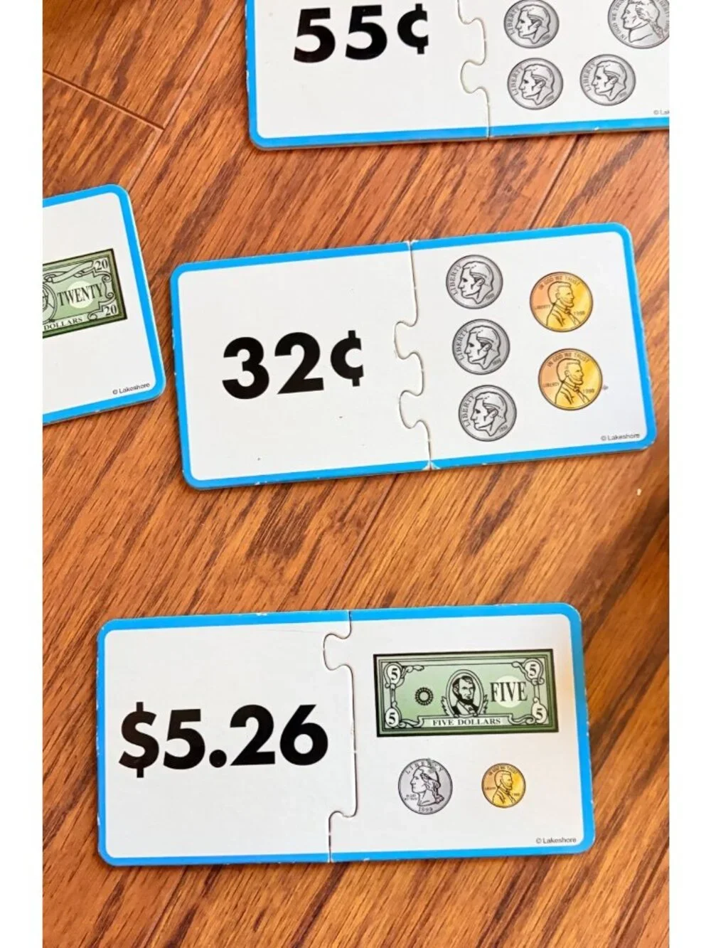 Money Match-Up Puzzles & Play Money Set For Kids Learning Financial Literacy